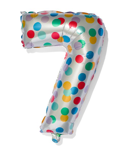 Adverteerder zweep onder folieballon met confetti XL cijfer 7 - HEMA