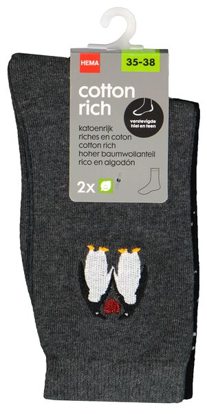 Terug kijken Martelaar Chinese kool dames sokken met katoen - 2 paar grijsmelange - HEMA