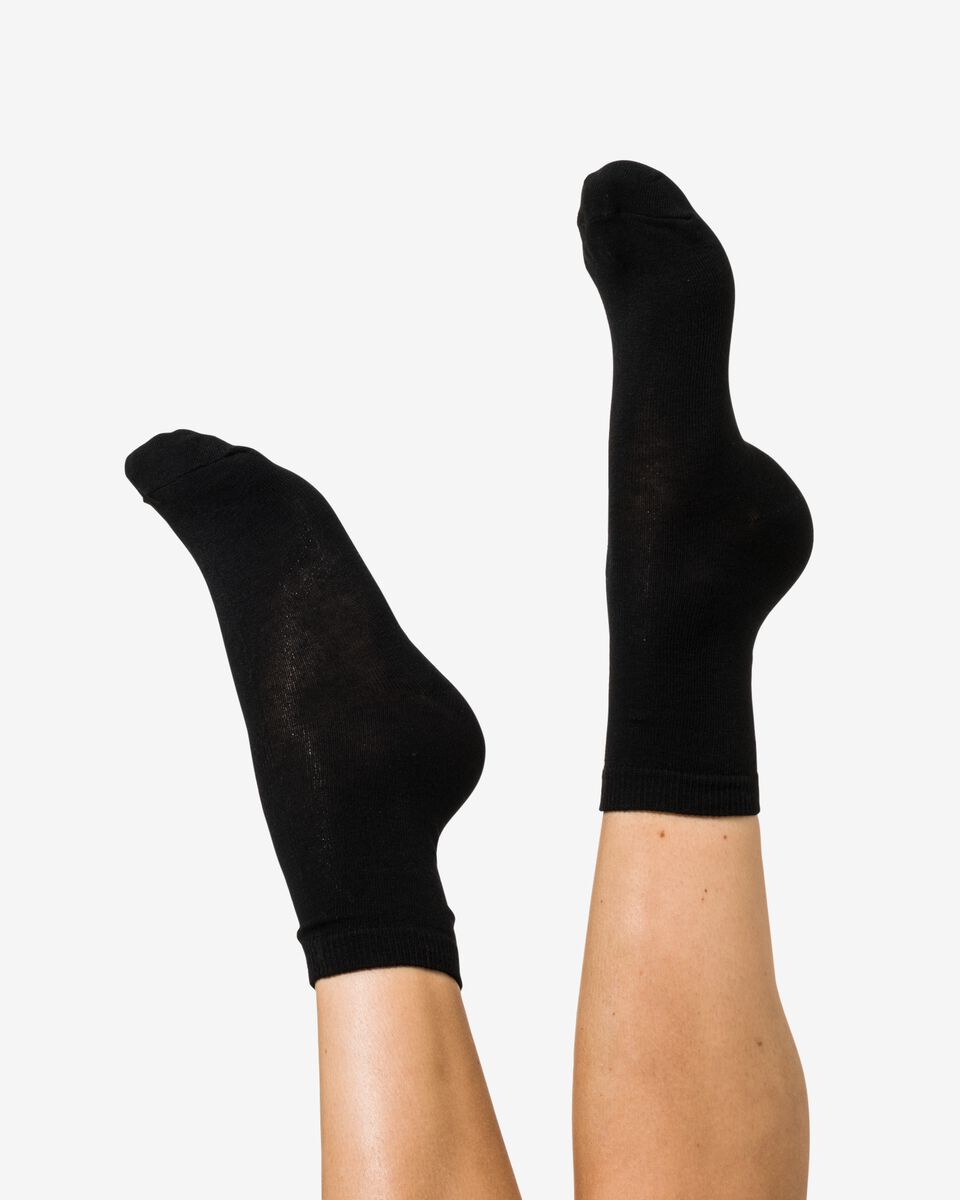 dames sokken - 7 paar zwart - HEMA