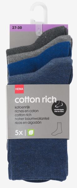 sokken met katoen - 5 paar blauw HEMA