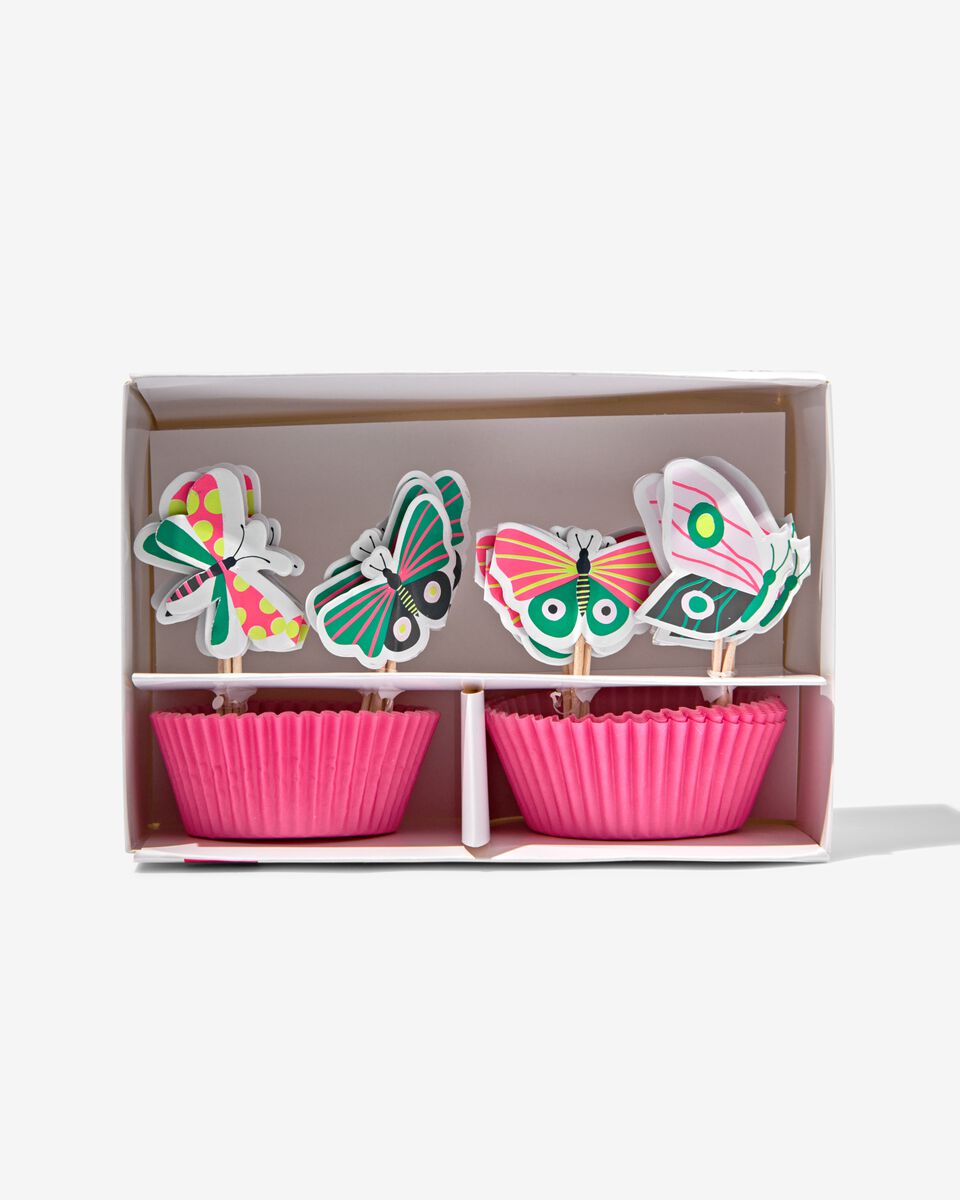 cupcake set vlinder 24 stuks - HEMA