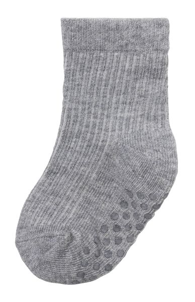 baby sokken met katoen - paar grijs - HEMA