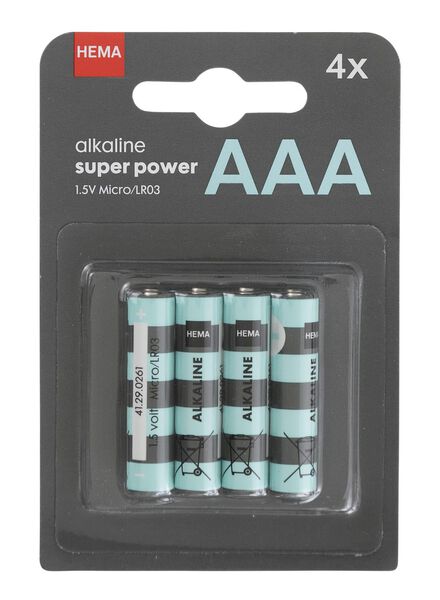 AAA alkaline super power batterijen - 4 stuks - HEMA