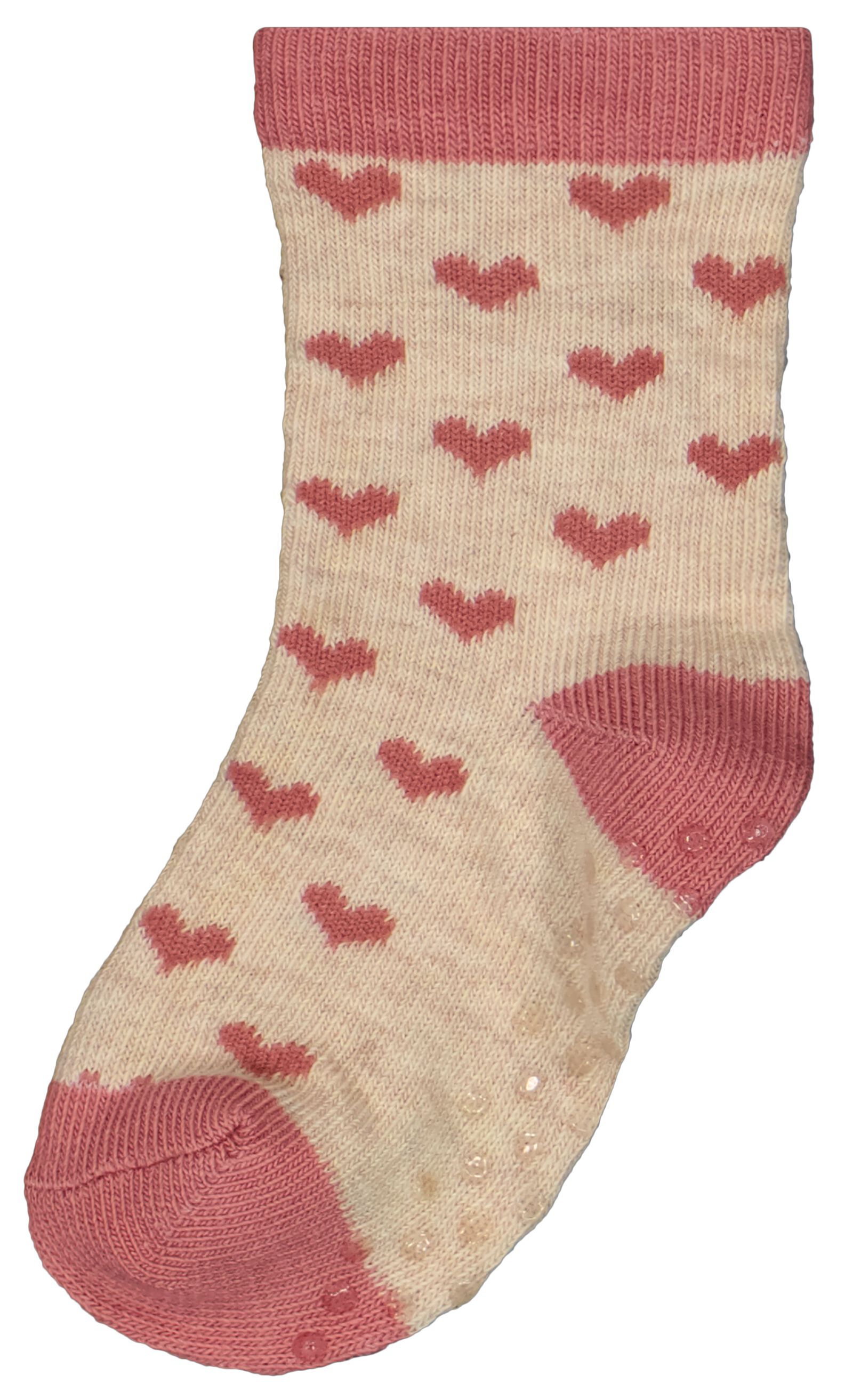 baby sokken met katoen - 5 paar roze - HEMA