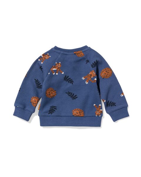 newborn kledingset legging en sweater wafelkatoen blauw - HEMA