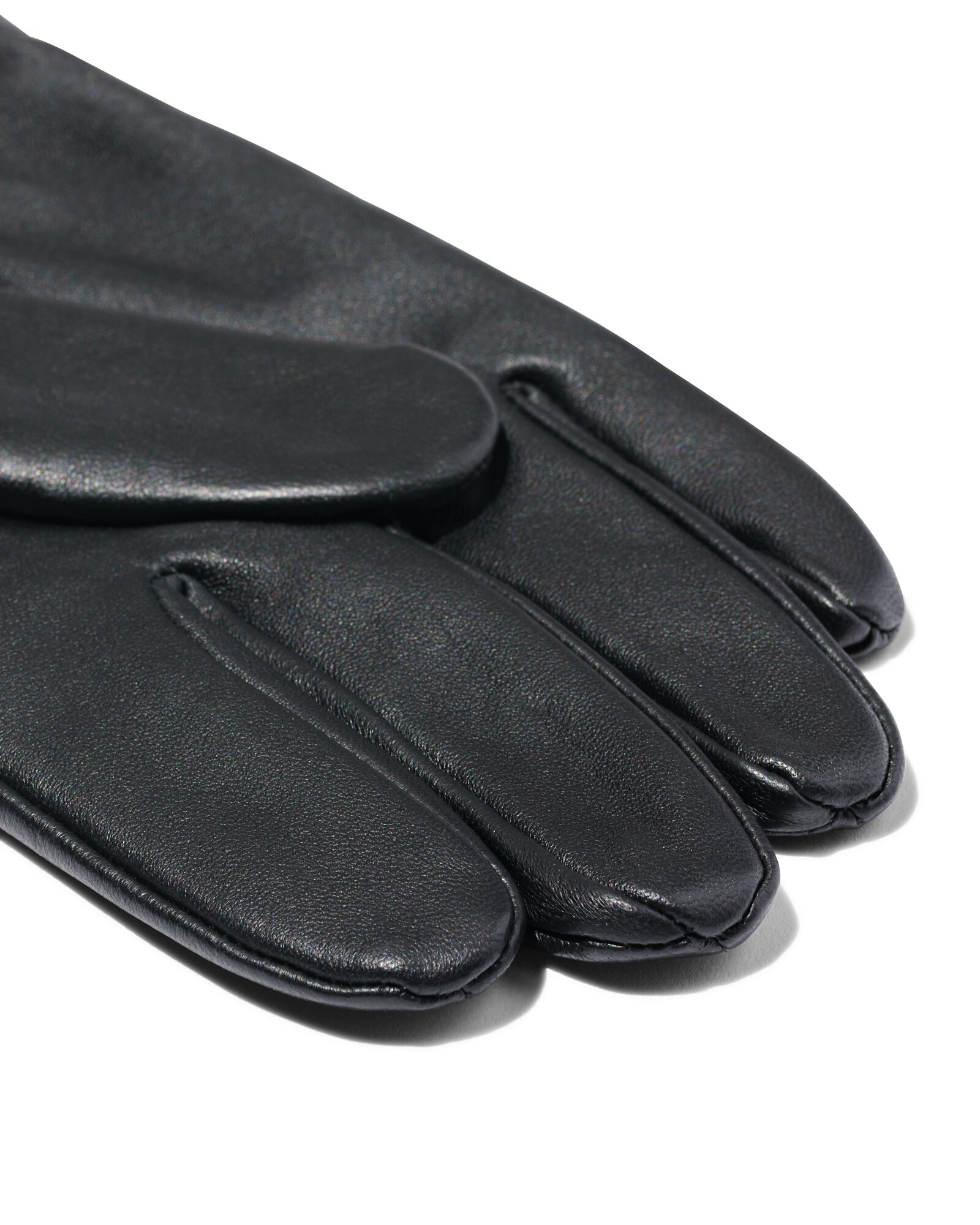 heren handschoenen met touchscreen leer zwart - HEMA