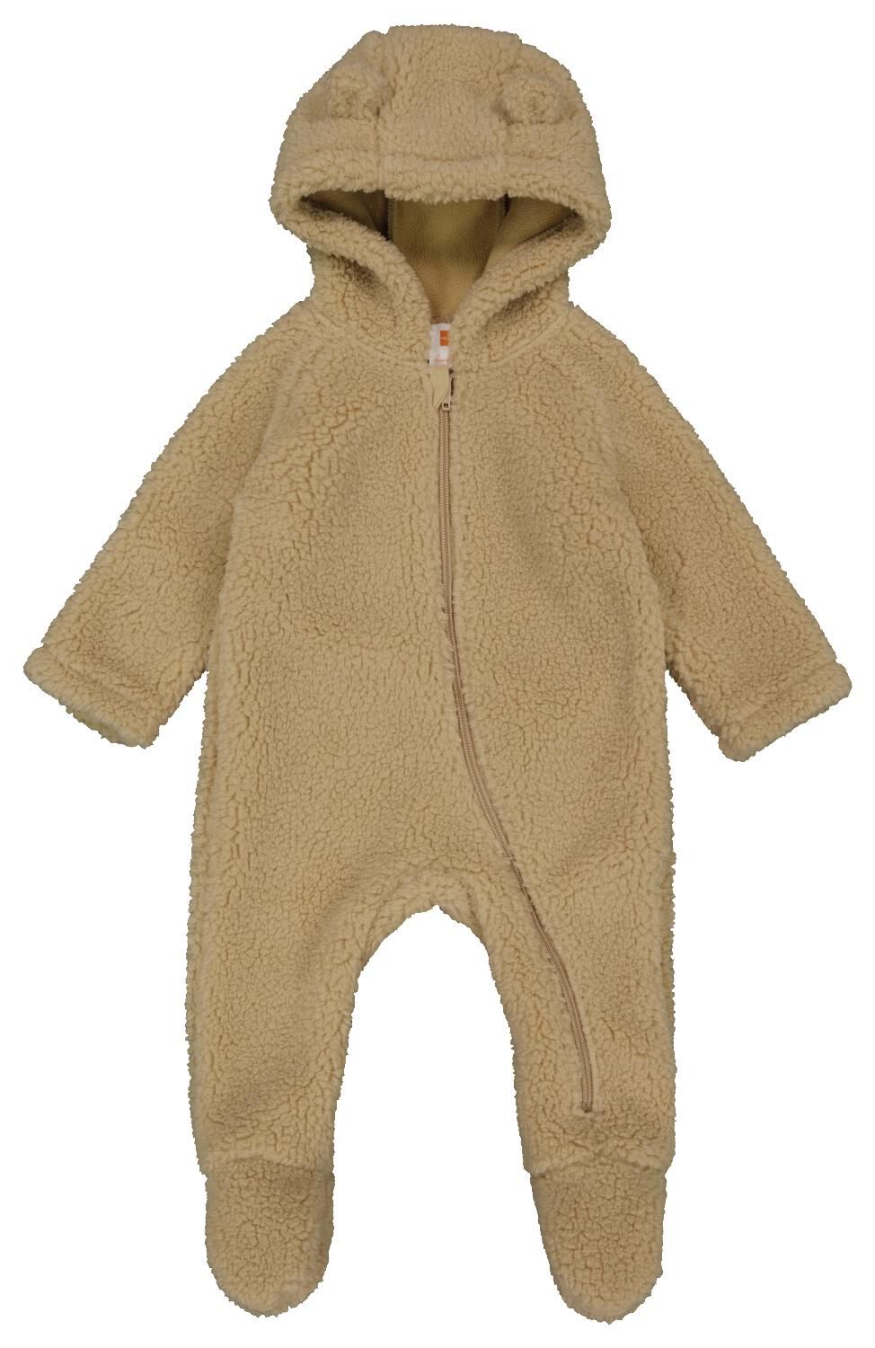 newborn pak met capuchon teddy beige - HEMA