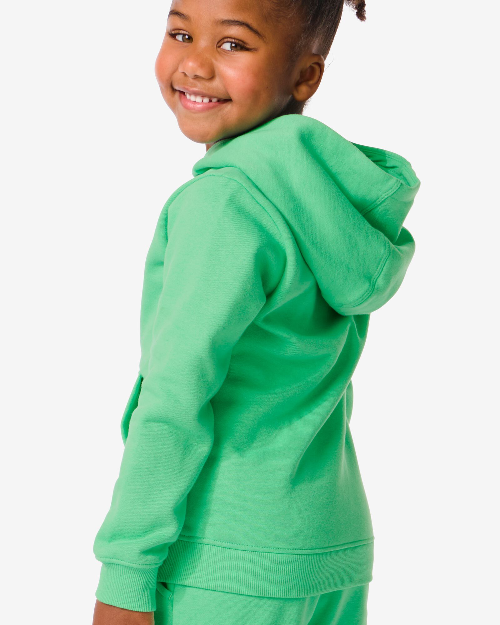 kindersweater met capuchon groen 158/164 - 30777842 - HEMA