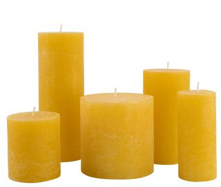 rustieke kaarsen lichtgeel - HEMA