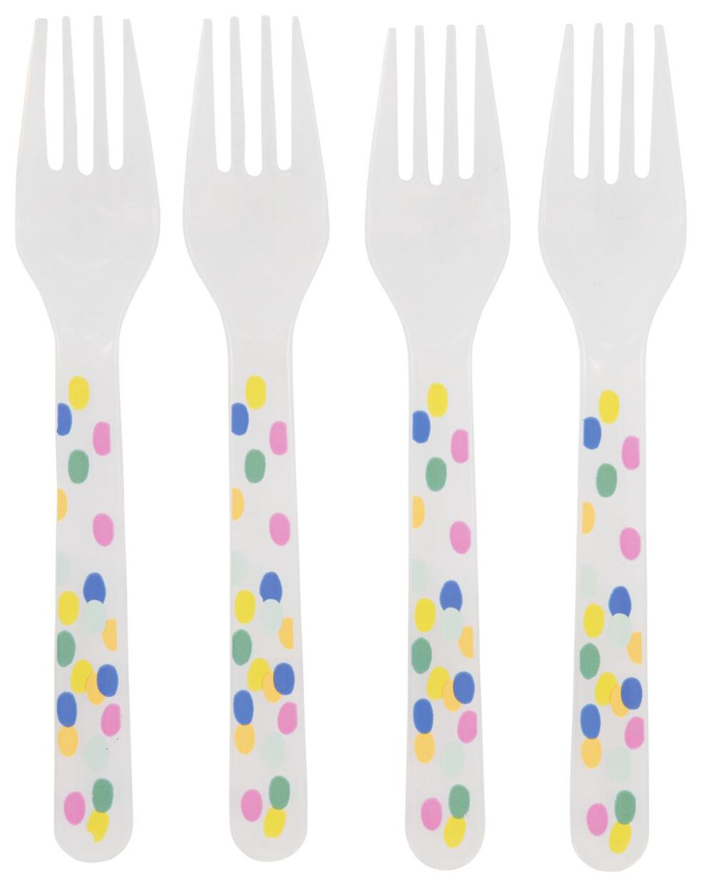 plastic vorken herbruikbaar - confetti - 4 stuks - HEMA