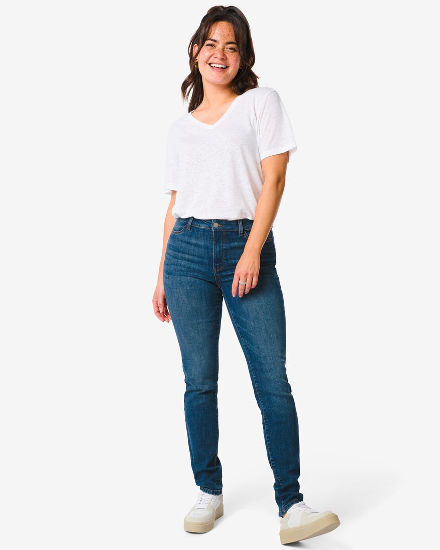 dames jeans - skinny fit middenblauw - HEMA
