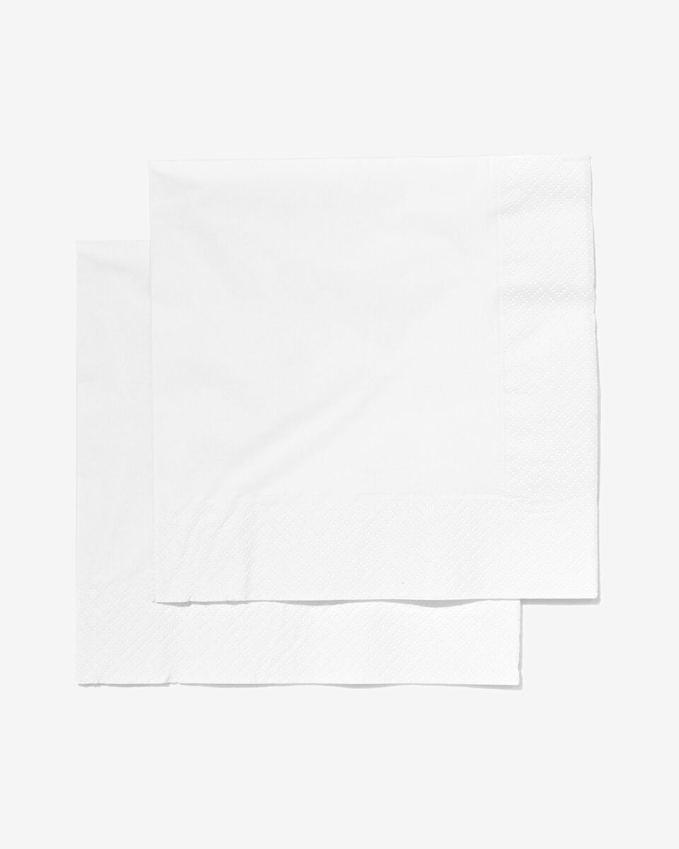 servetten - 33 x 33 - papier - wit - 20 stuks - HEMA
