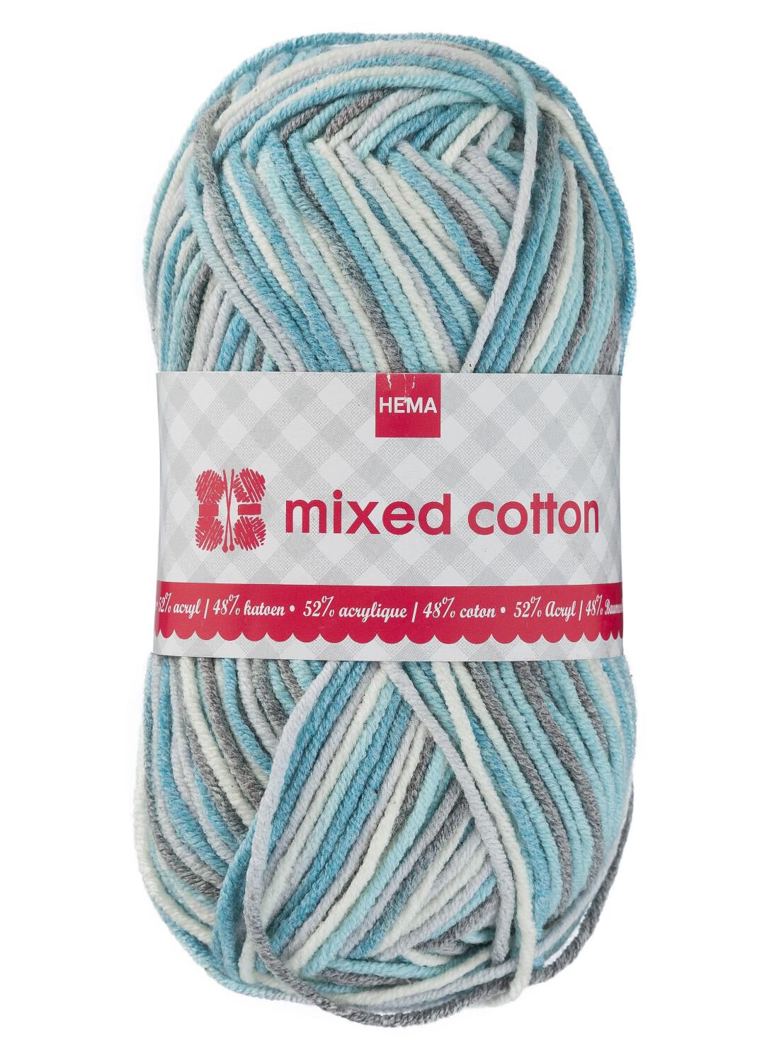 Aanbieding: Hema Breigaren Mixed Cotton Blauwwitgrijs Multi2 | Hema met  korting