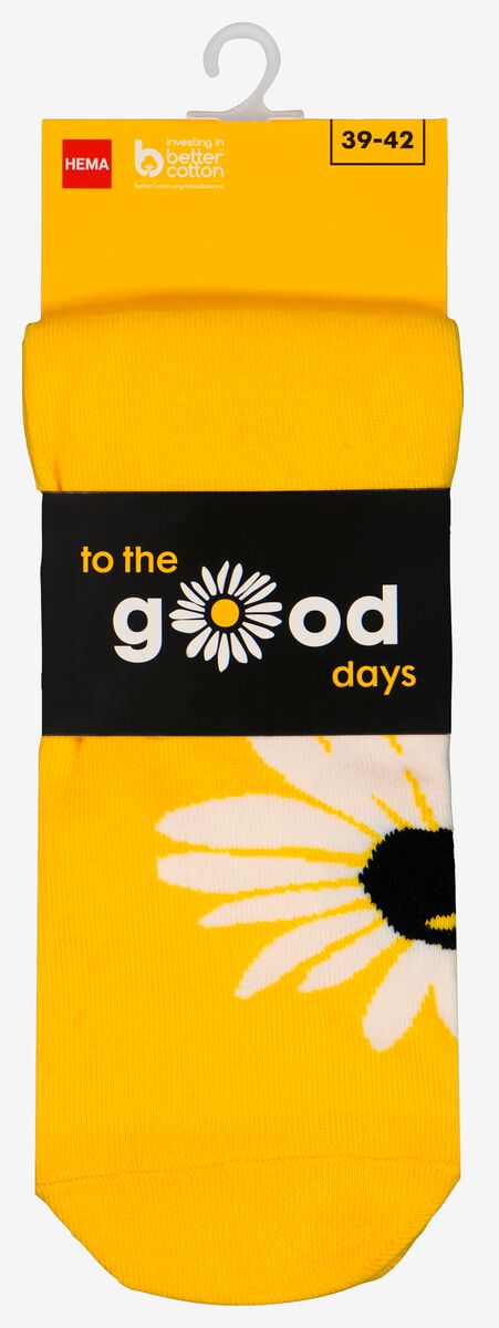sokken met katoen good days geel - HEMA
