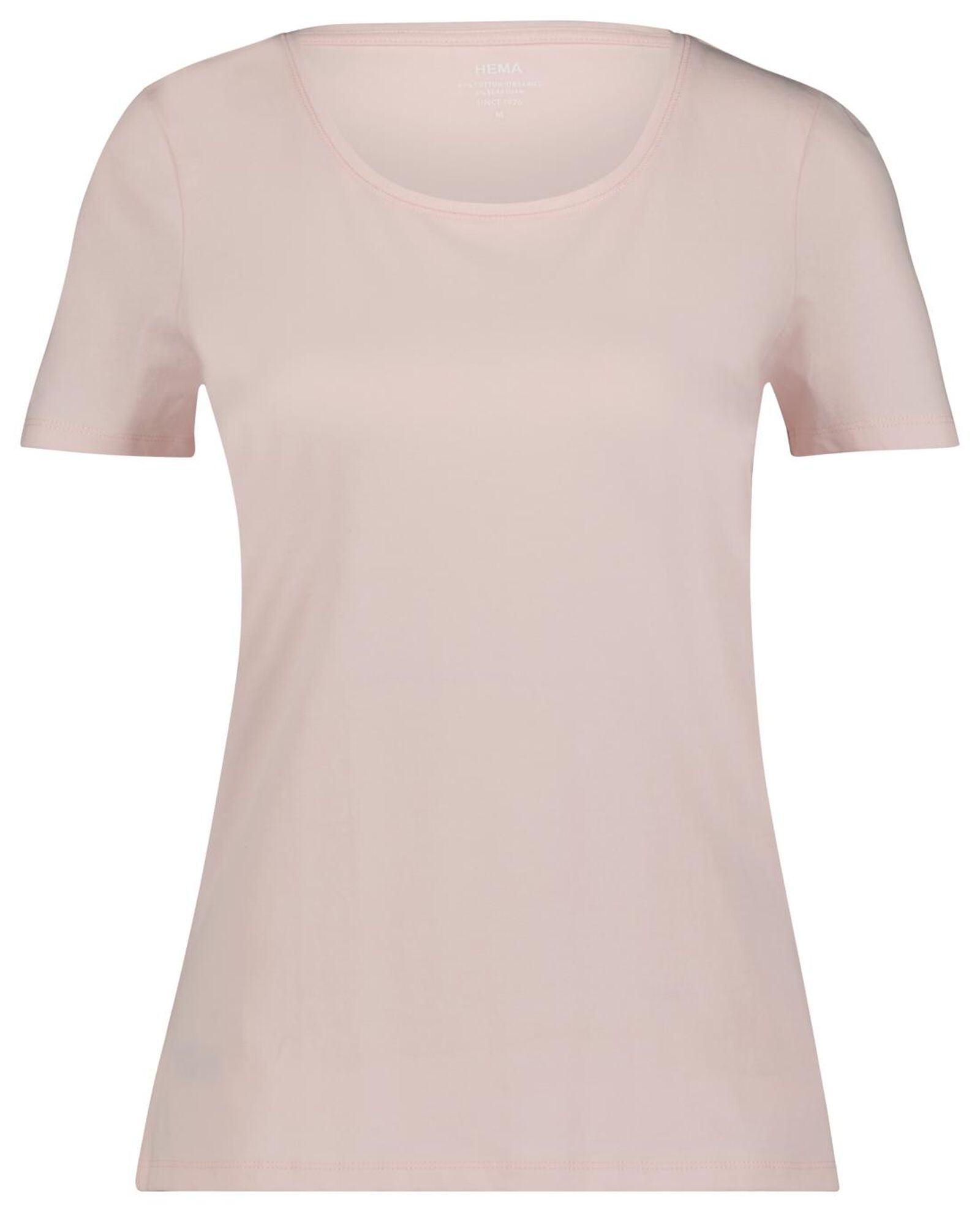 dames basic t-shirt lichtroze - HEMA