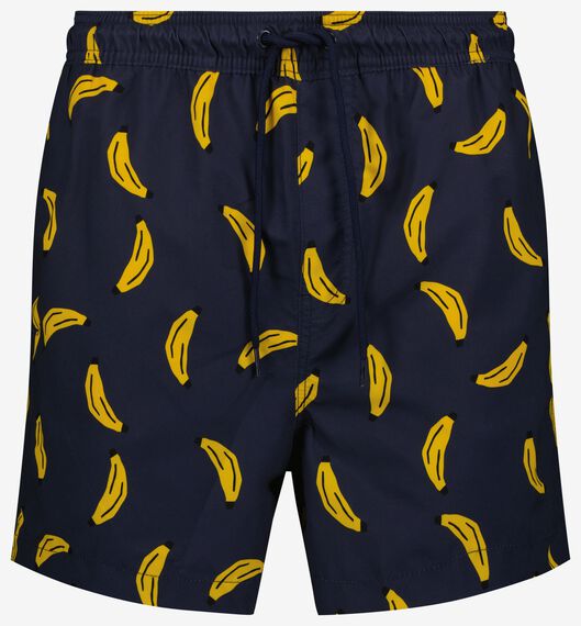 heren zwemshort bananen donkerblauw - HEMA