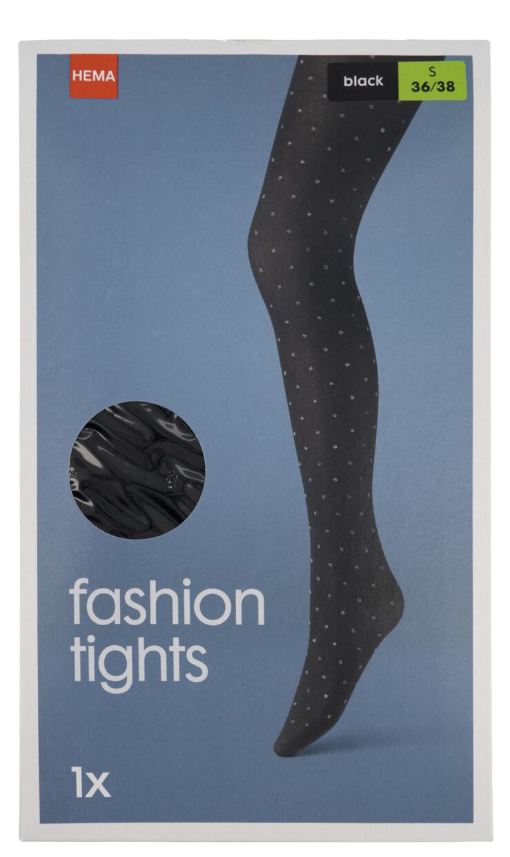 panty fashion glitter stip 60denier zwart - HEMA
