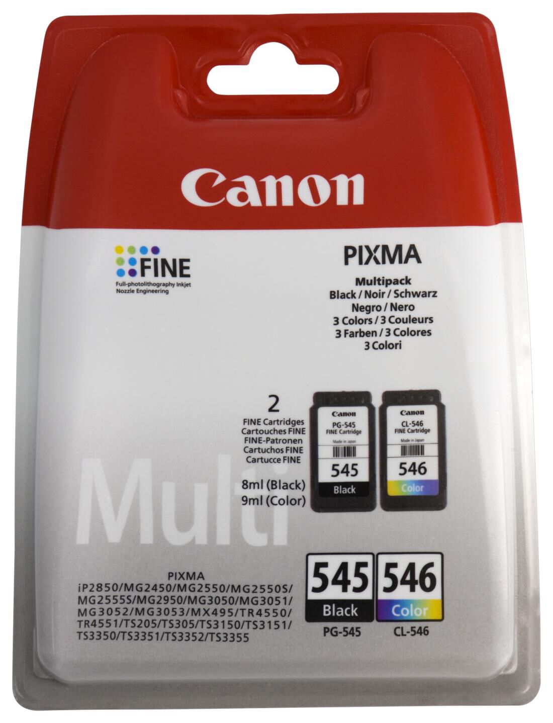 cartridge Canon PG-545/CL-546 zwart/kleur - HEMA