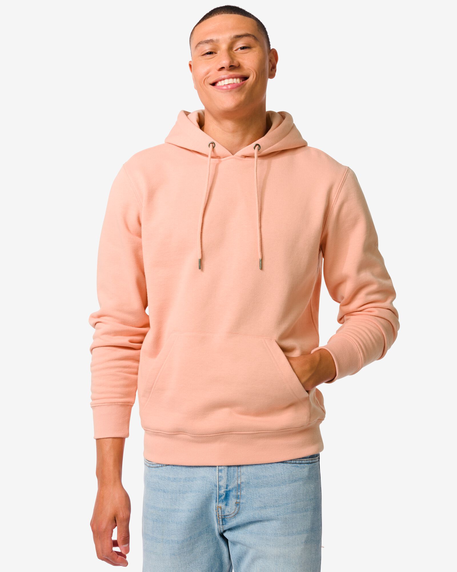 heren hoodie roze - HEMA