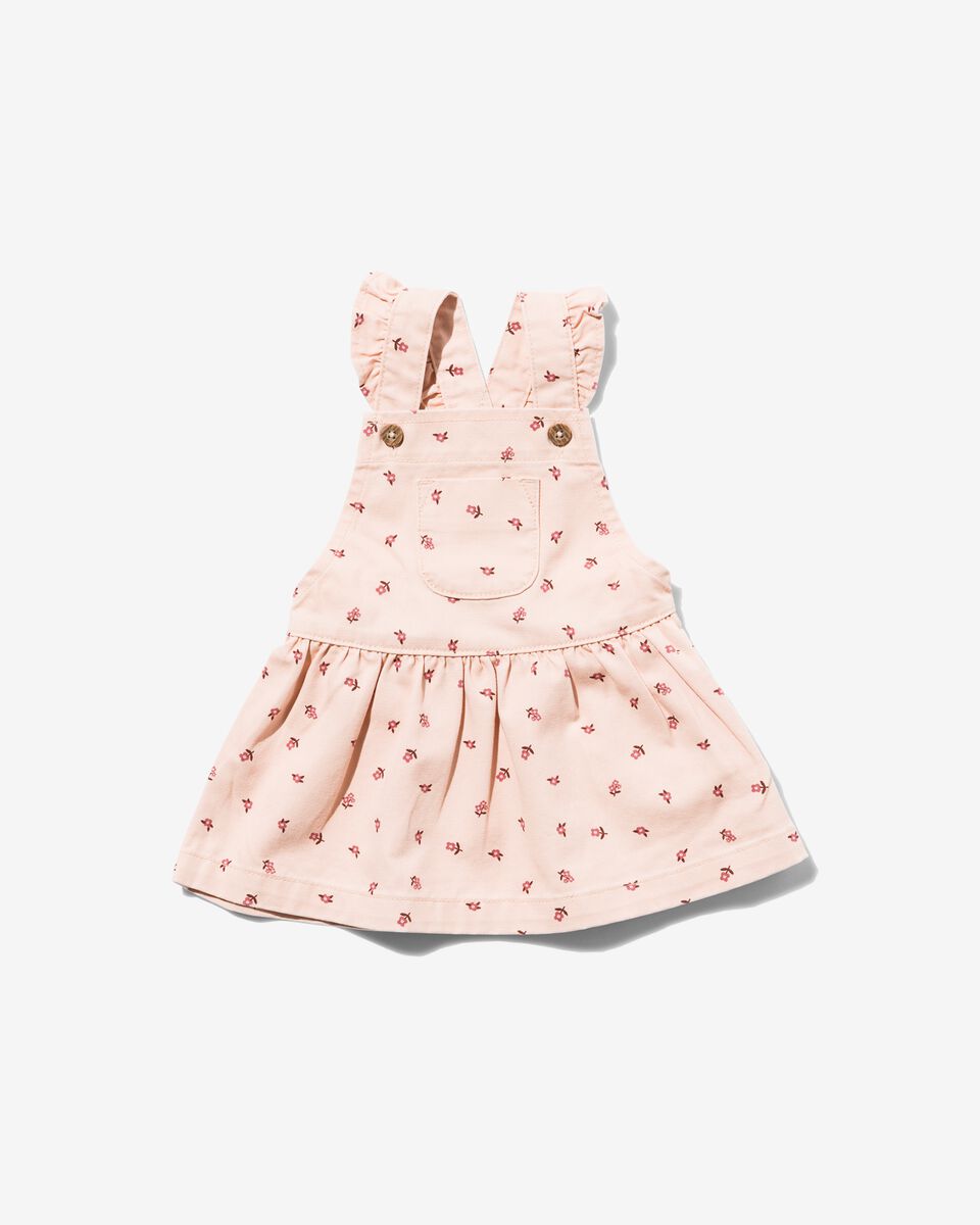 baby salopette jurk denim lichtroze - HEMA