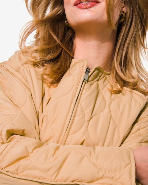 omkeerbare dames jas Eloise met afritsmouwen beige - HEMA