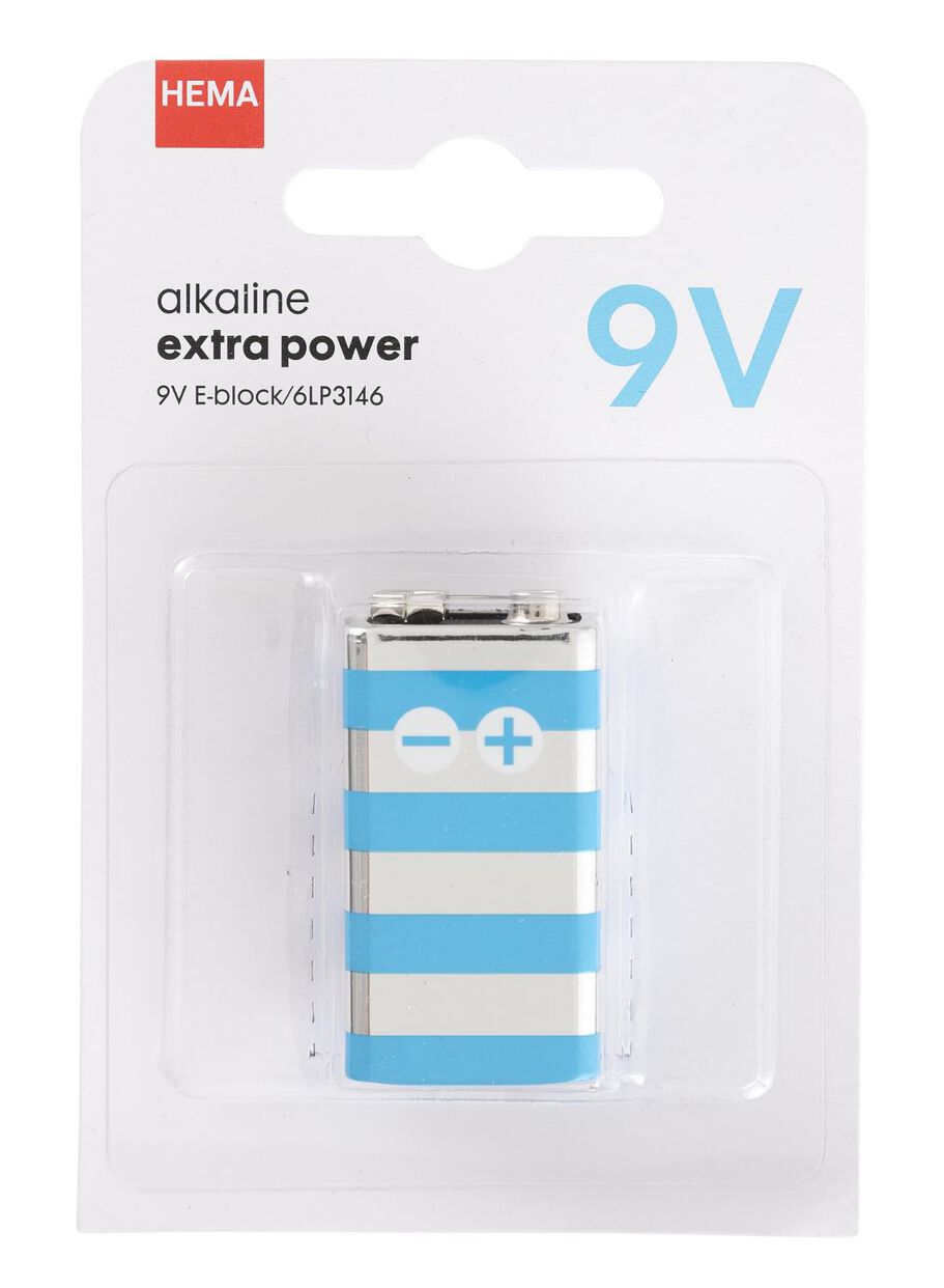 9V alkaline extra power batterij - HEMA