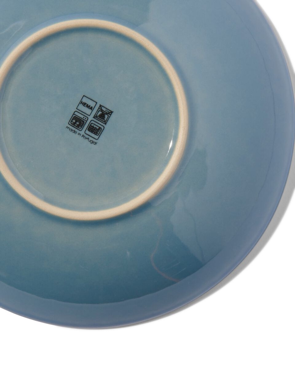 diep bord - 21 cm - Porto - reactief glazuur - blauw - HEMA