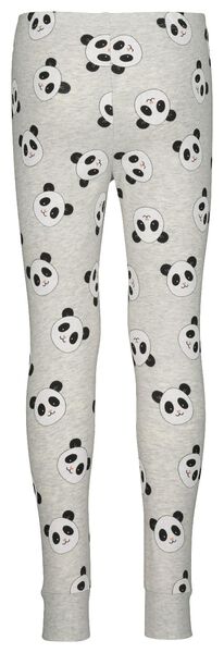 kinderpyjama met bamboe panda grijsmelange - HEMA