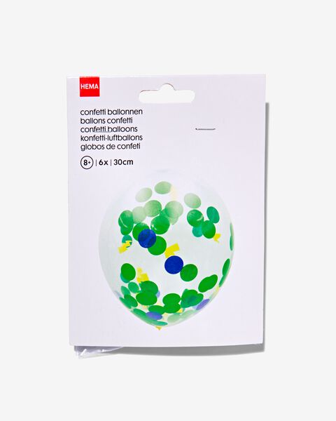 confetti ballonnen 30cm stip/bliksem - 6 stuks - HEMA