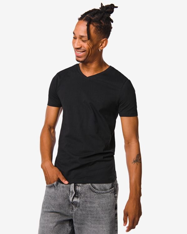 T-shirt met v-hals voor heren kopen? shop nu online - HEMA