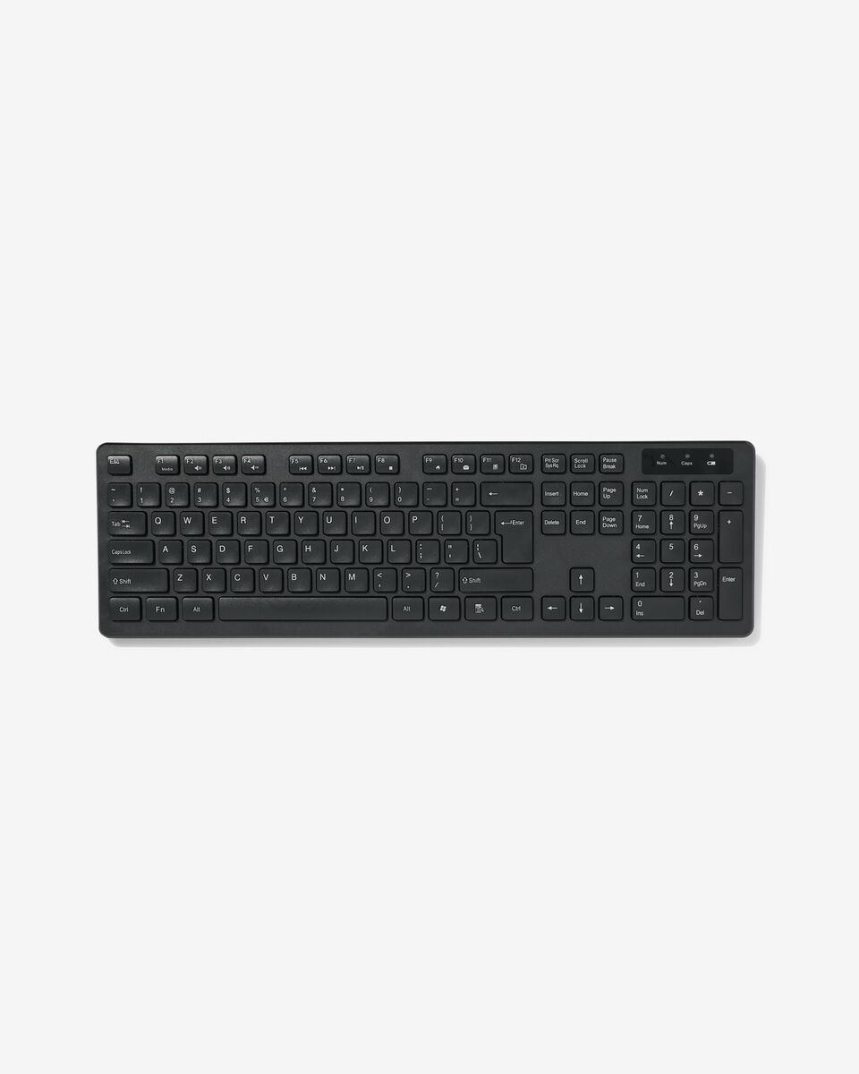 qwerty toetsenbord draadloos zwart - HEMA