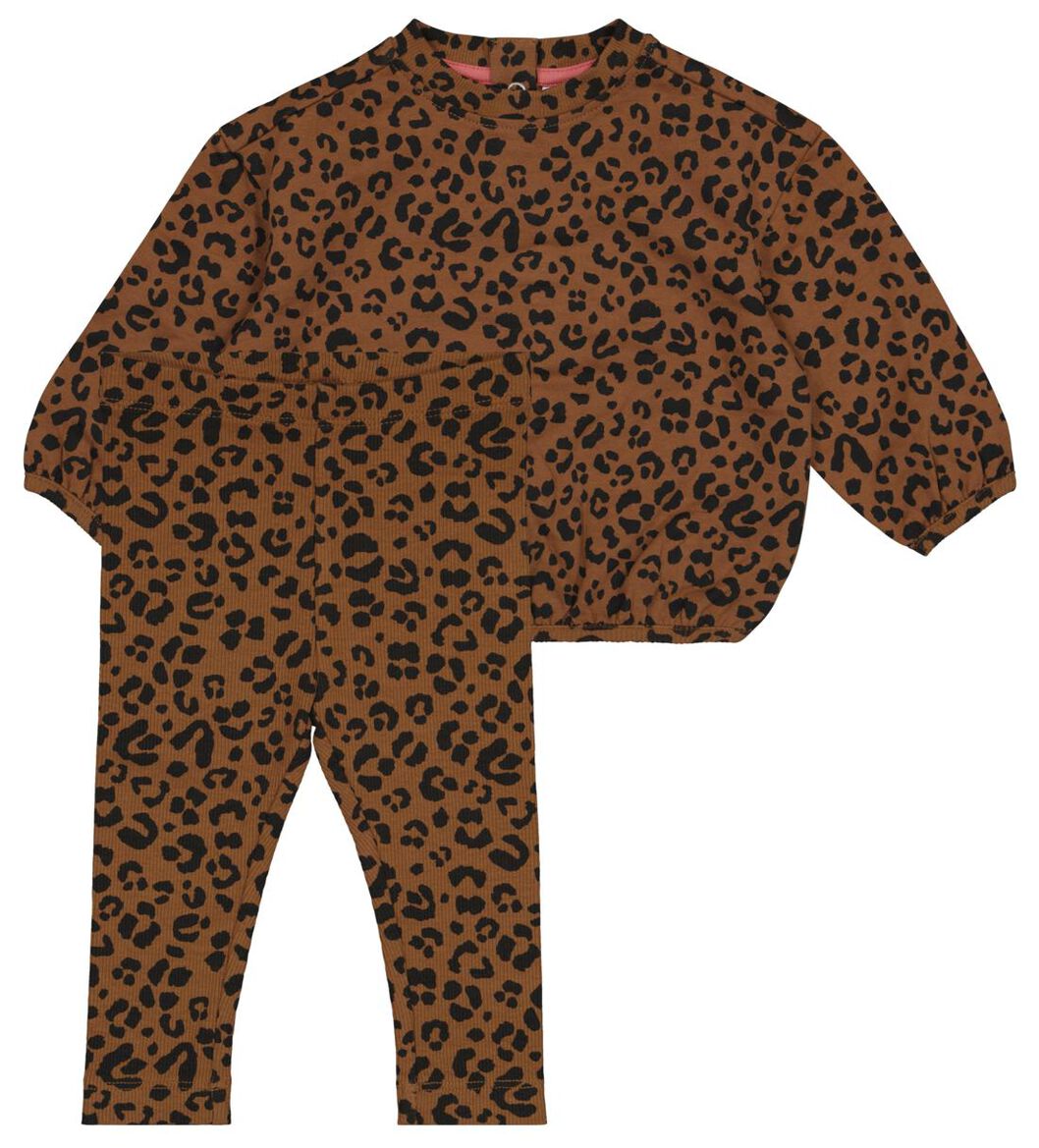 baby set luipaard bruin - HEMA