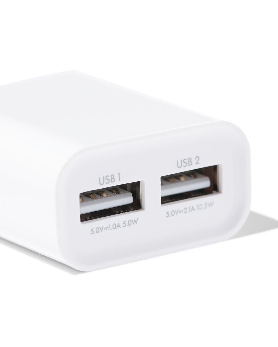 uitstulping toenemen Isaac USB oplader 2.1A wit - HEMA