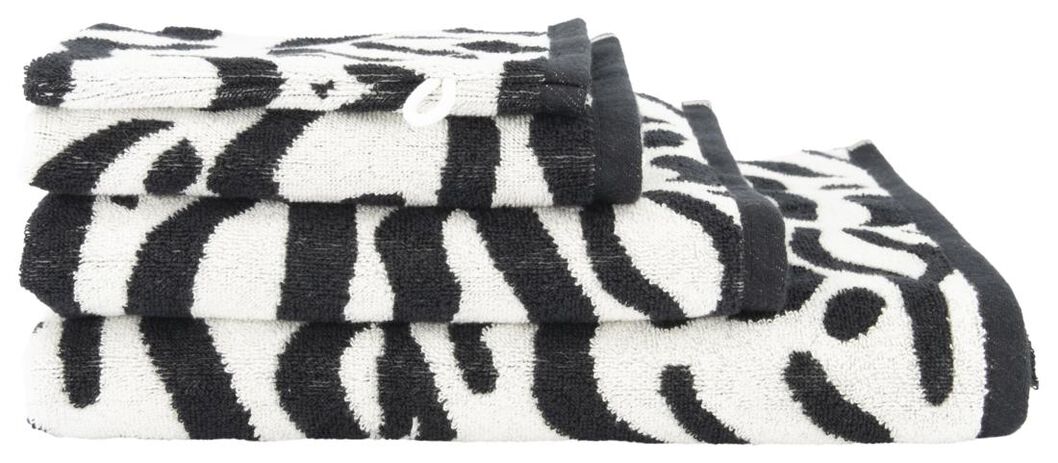 handdoek - zware kwaliteit wit/zwart - HEMA