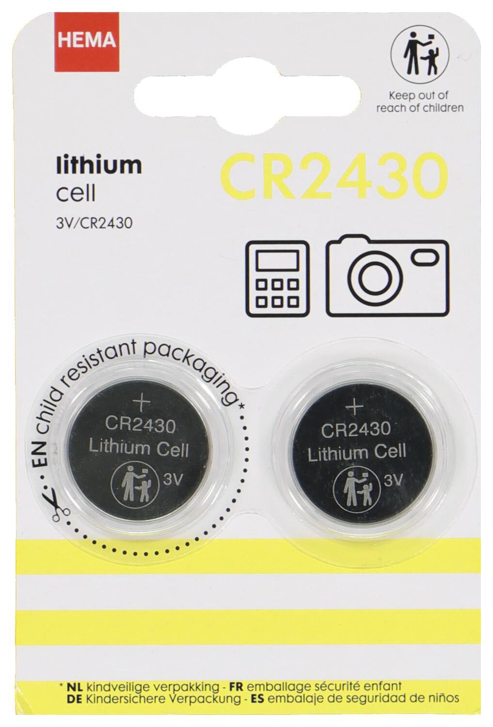 CR2430 lithium batterijen - 2 stuks - HEMA