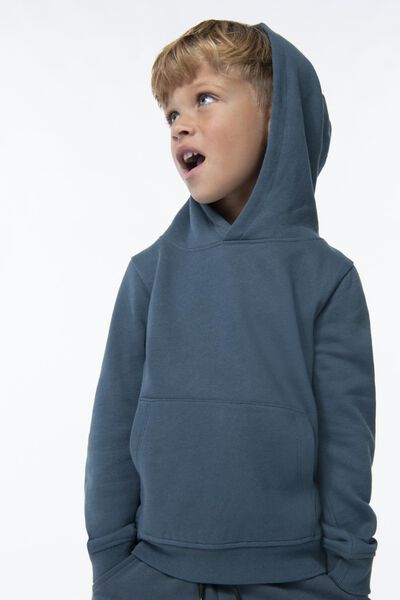 kinder sweater met capuchon blauw - HEMA