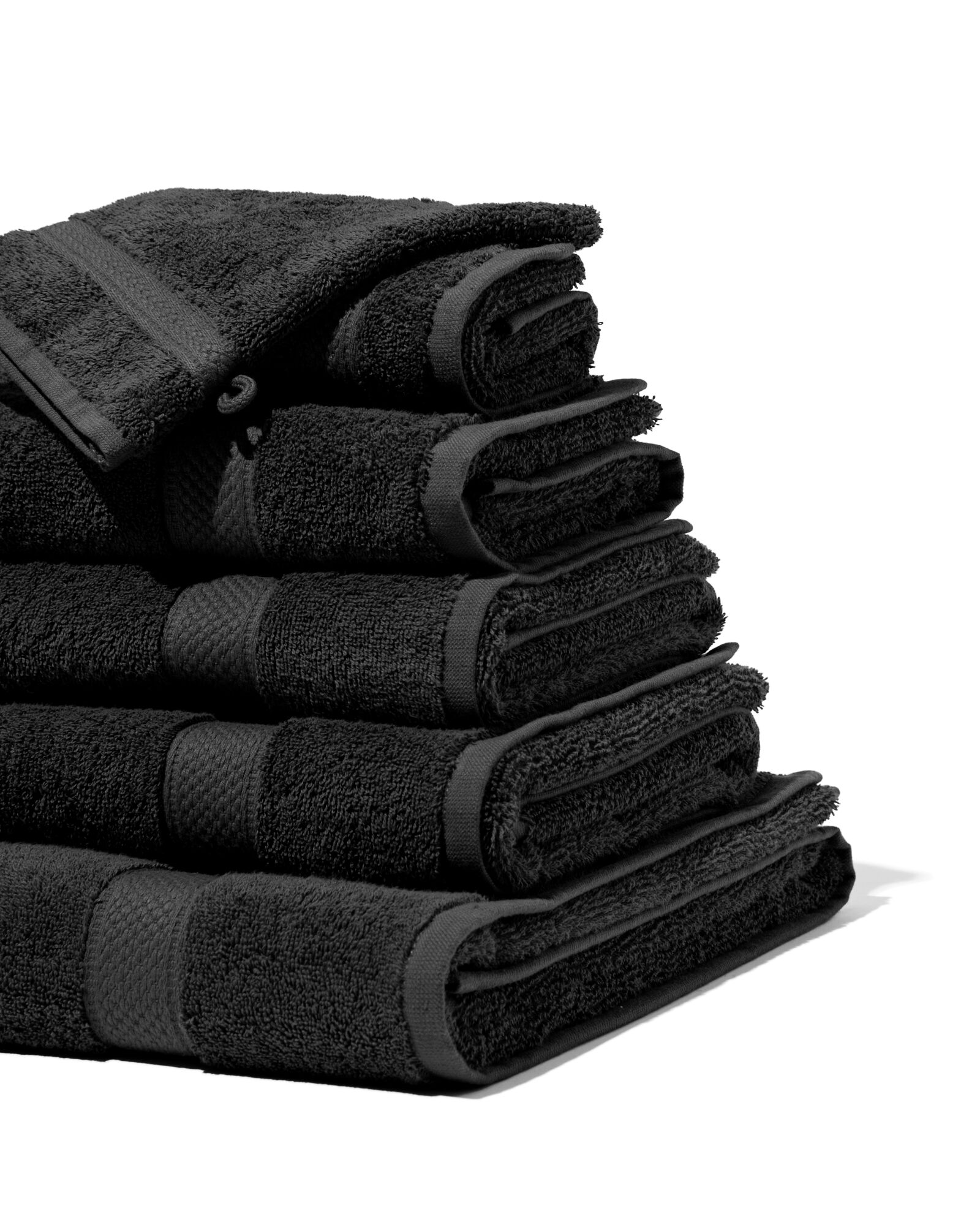 handdoeken - zware kwaliteit zwart - HEMA