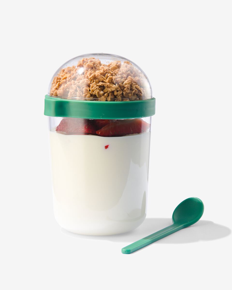 yoghurt to go beker 500ml groen - HEMA