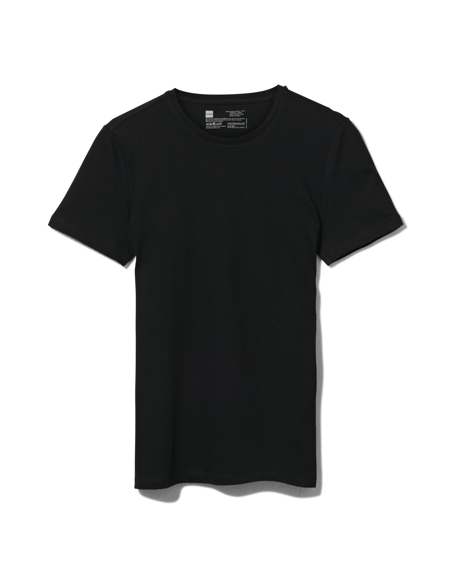 heren t-shirt regular fit o-hals - 2 stuks zwart - HEMA