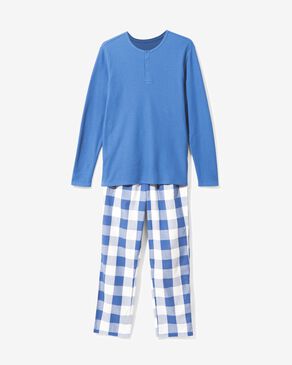 heren pyjama poplin lichtblauw - HEMA