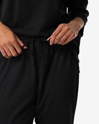 damespyjamabroek met katoen zwart S - 23470241 - HEMA