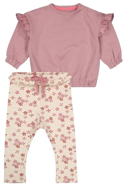 baby kledingset legging en sweater lichtpaars - HEMA