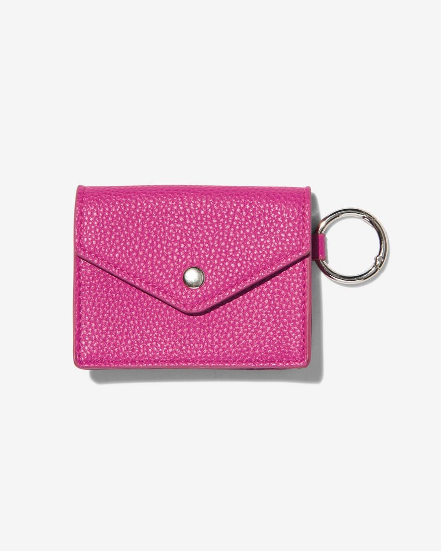 portemonnee drukknoop sleutelhanger roze 8x10 - HEMA