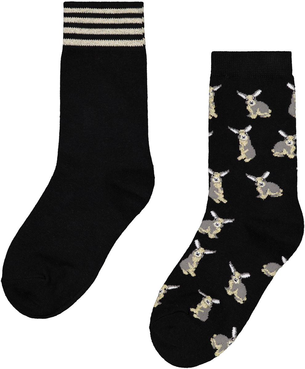 Geldschieter straffen Getand dames sokken met katoen - 2 paar zwart - HEMA