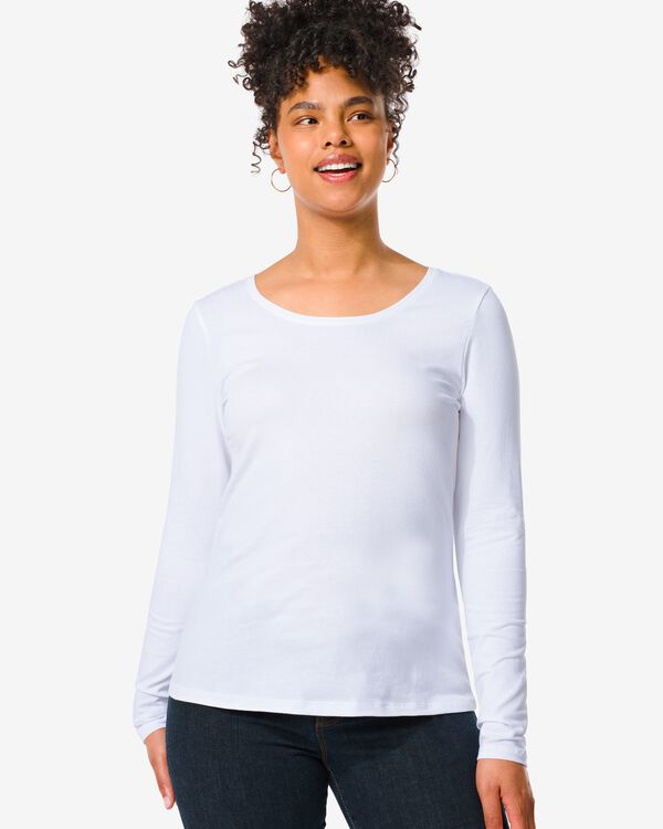 Basic damesshirts met lange mouwen kopen? Shop online - HEMA