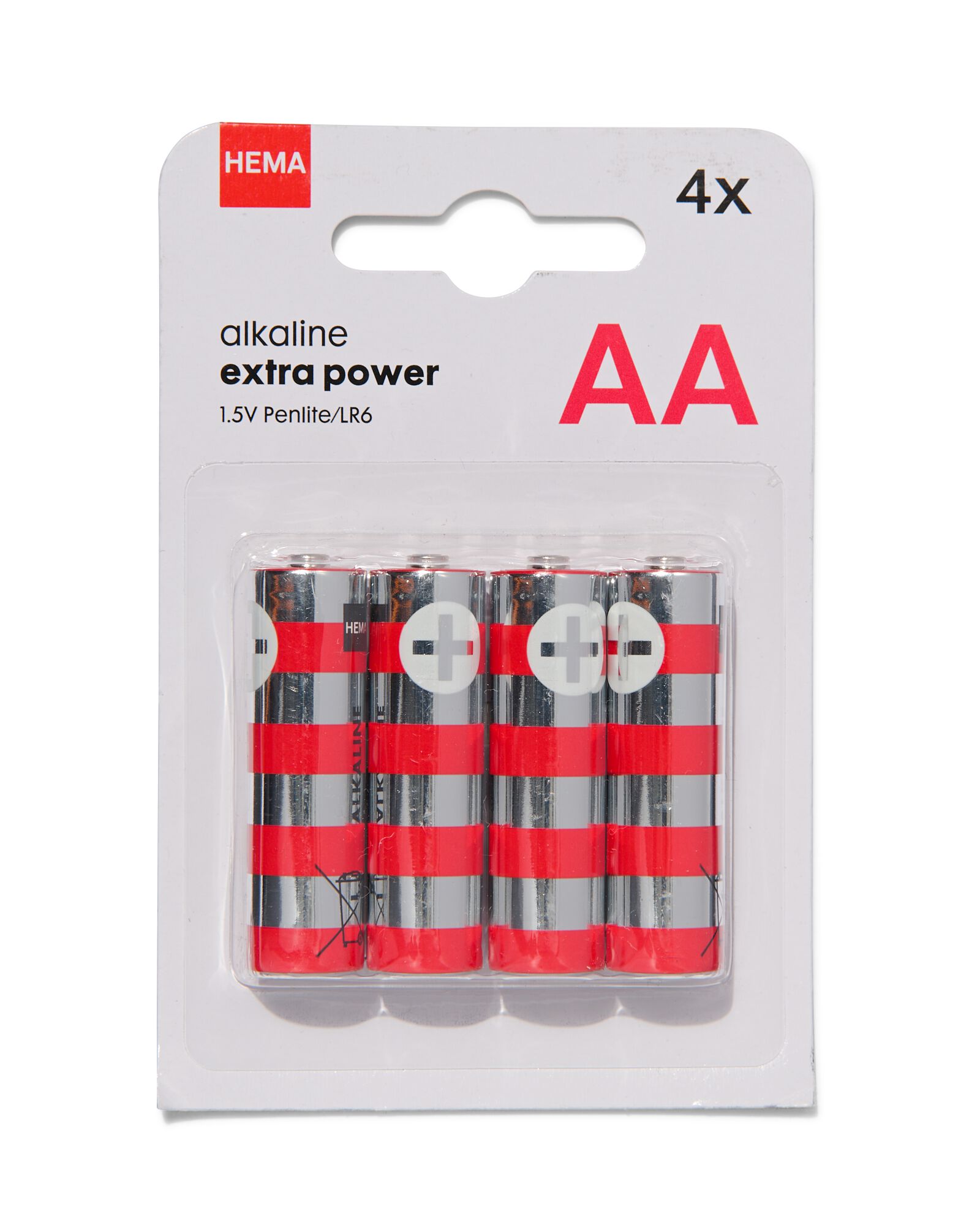 AA alkaline extra power batterijen - 4 stuks - HEMA