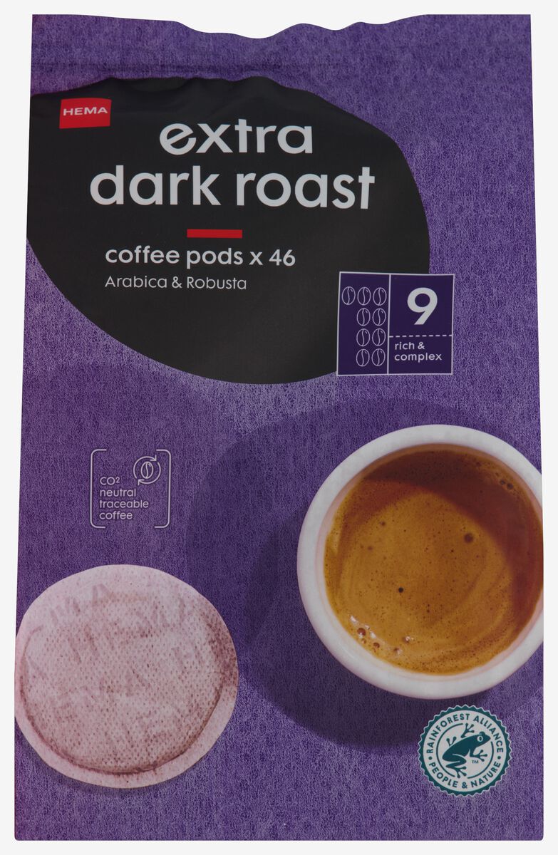koffiepads extra dark roast - 46 stuks - HEMA