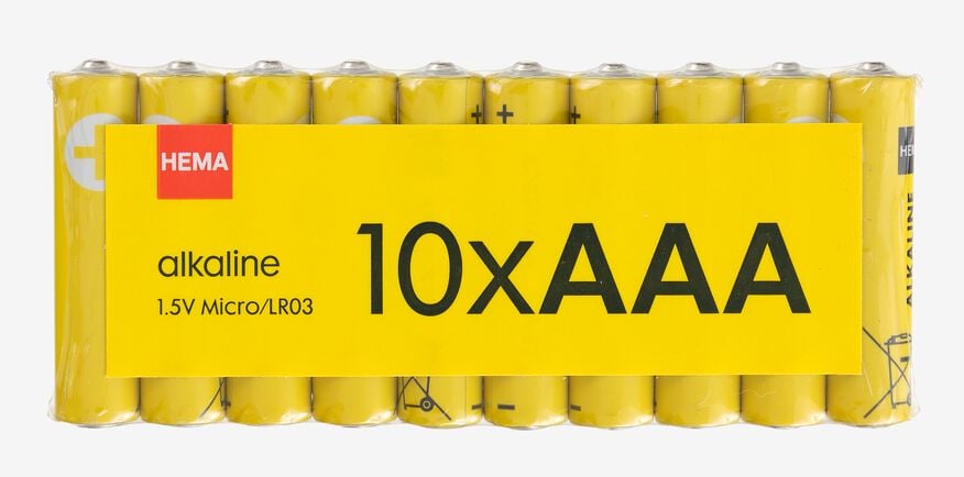 AAA alkaline batterijen - 10 stuks - HEMA