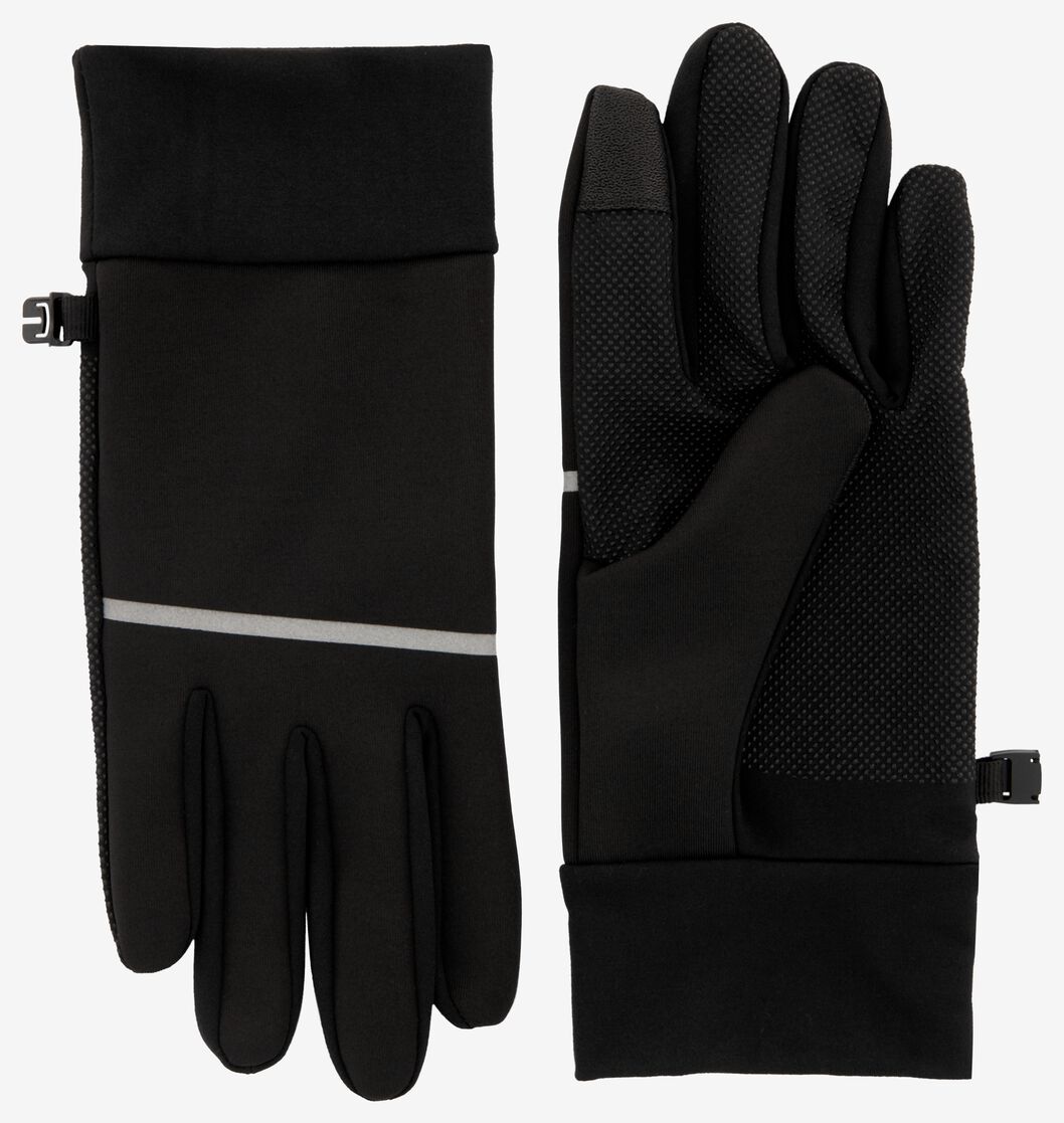 heren handschoenen softshell met touchscreen zwart - HEMA