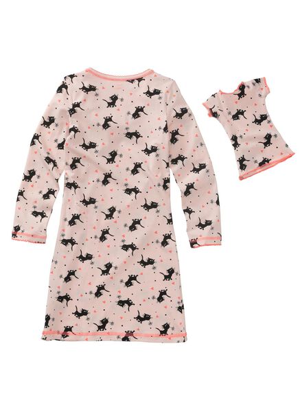 kindernachthemd en poppennachthemd lichtroze - HEMA